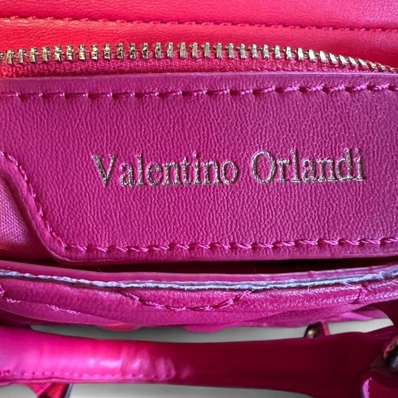 VALENTINO ORLANDI Mini Pink Quilted Vegan Leather Handbag Crossbody NWOT - Picture 5 of 9